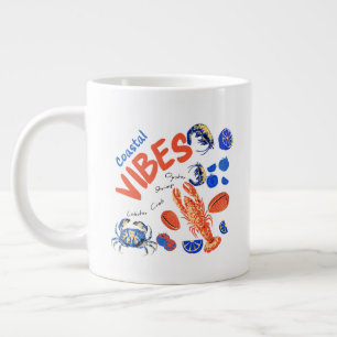 Seafood Beach Fisherman Ocean Tropical Quote Large Coffee Mug