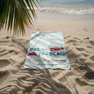 Seafood Boil Bachelorette Party Beach Towel