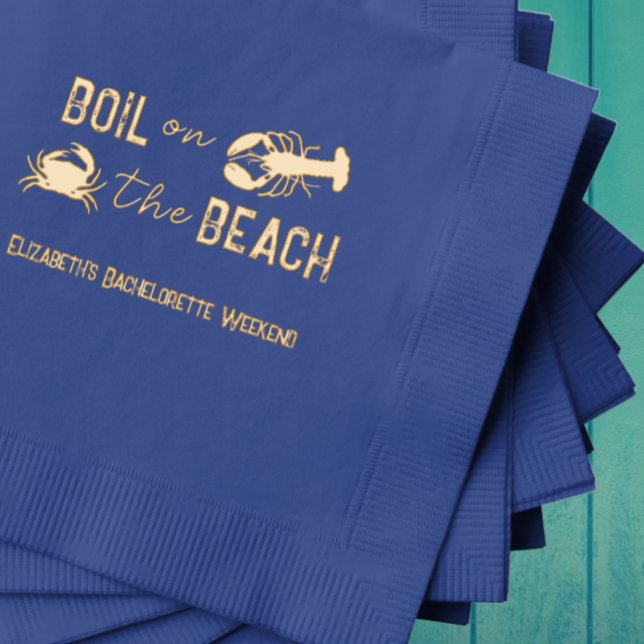 Seafood Boil Bachelorette Party Foil Napkins (Creator Uploaded)