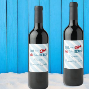 Seafood Boil Bachelorette Party Wine Label
