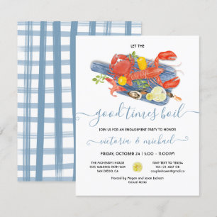 Seafood Boil Engagement Rehearsal Dinner Party Invitation