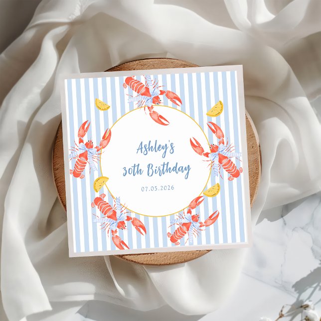 Seafood Boil Lobster Bake Birthday Napkin (Creator Uploaded)