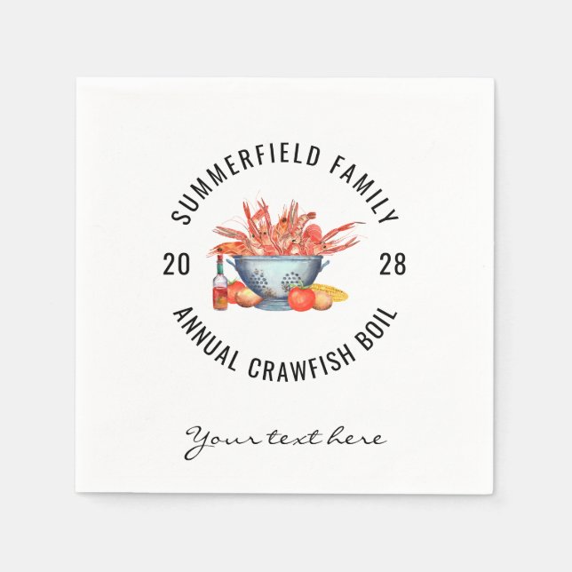Seafood Boil Matching Family Crawfish Party Custom Napkin (Front)