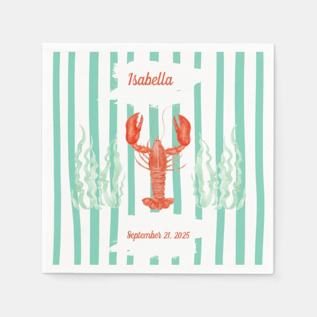Seafood Boil Party - Custom Lobster Brunch Napkin (Front)
