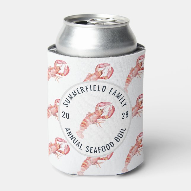 Seafood Boil Personalized Lobster Crawfish Party Can Cooler (Can Front)