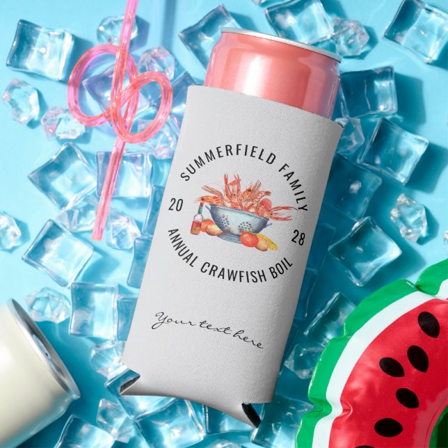 Seafood Boil Summer Crawfish Party Custom Seltzer Can Cooler (In Situ Summer)