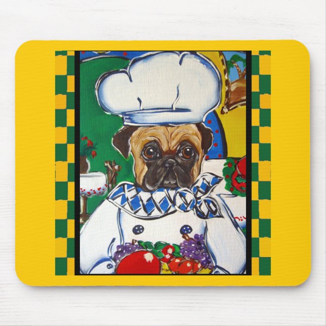 Seafood Chef Pug Mouse Pad (Front)