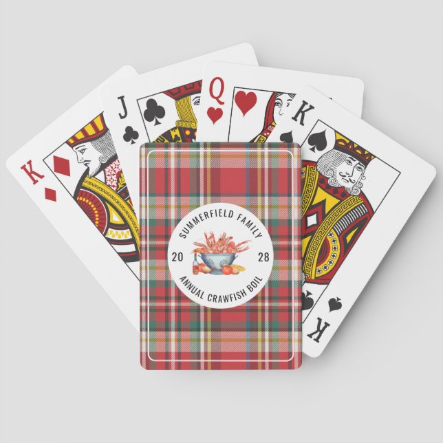 Seafood Cookout Family Reunion Crawfish Boil Playing Cards (Back)