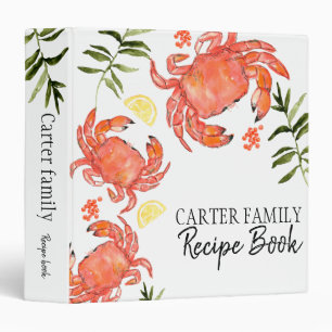 Seafood crab family recipe book binder