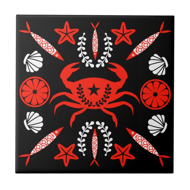 Seafood Foodie Gifts Tile (Front)