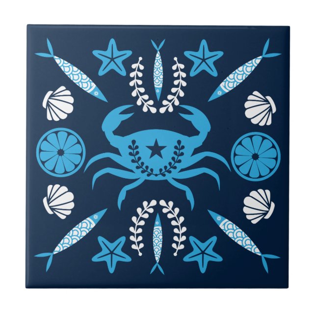 Seafood Foodie Gifts Tile (Front)