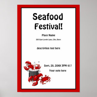 Seafood Lobster Crab Festival Poster