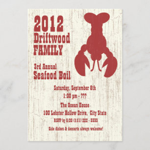 Seafood Lobster Red Invitation