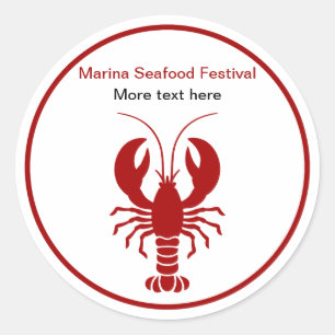 Seafood Lobster Theme Promotional Classic Round Sticker