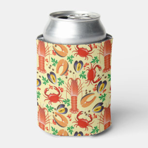 Seafood Pattern Can Cooler