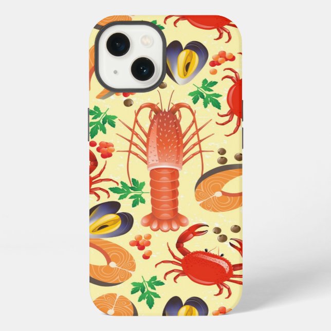 Seafood Pattern iPhone Case (Back)