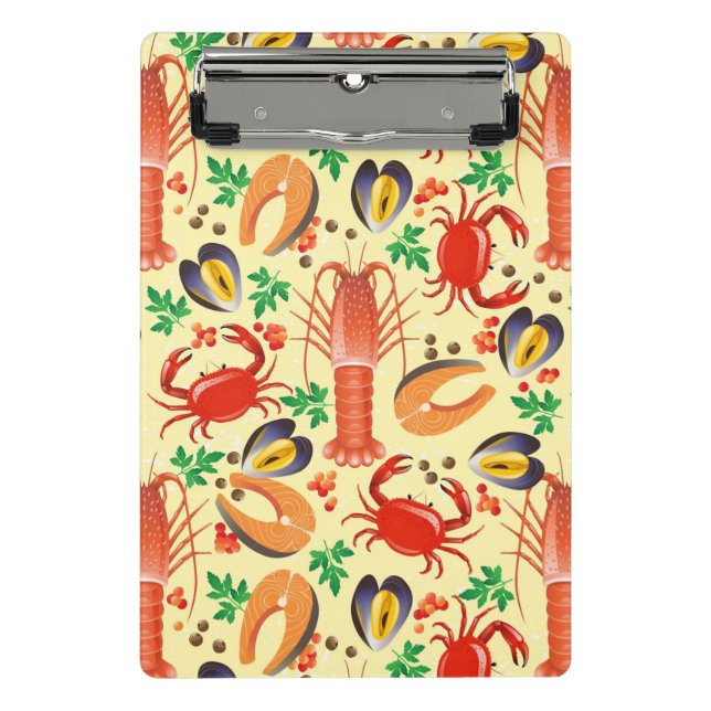 Seafood Pattern Mini Clipboard (Front)
