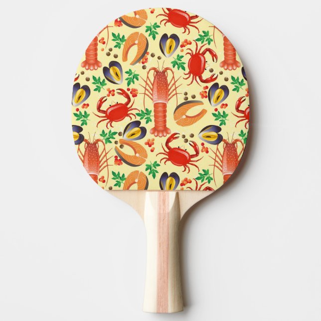 Seafood Pattern Ping Pong Paddle (Front)