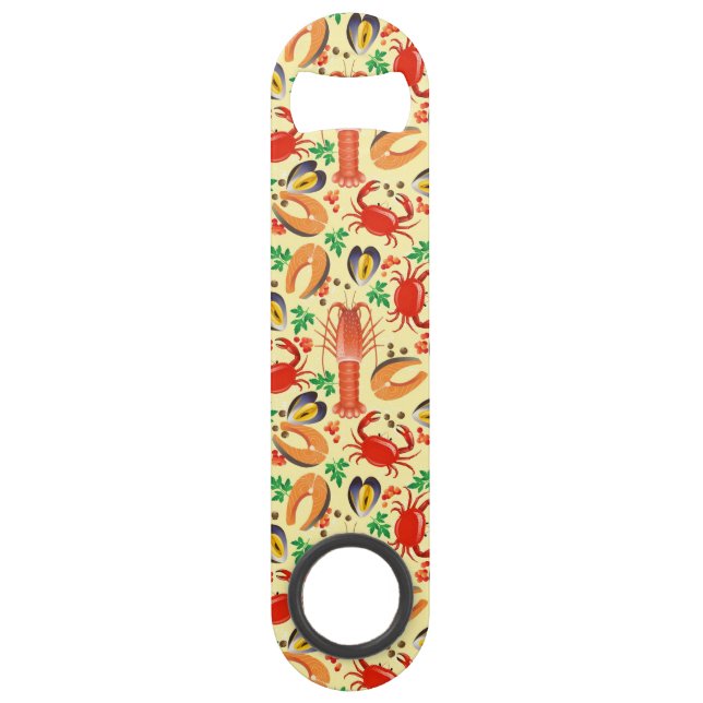 Seafood Pattern Speed Bottle Opener (Front)