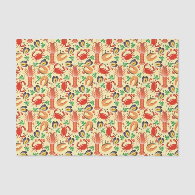 Seafood Pattern Tissue Paper (Front)