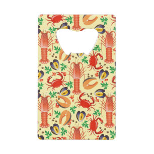 Seafood Pattern Wallet Bottle Opener