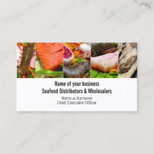 Seafood photo collage fresh fish business card