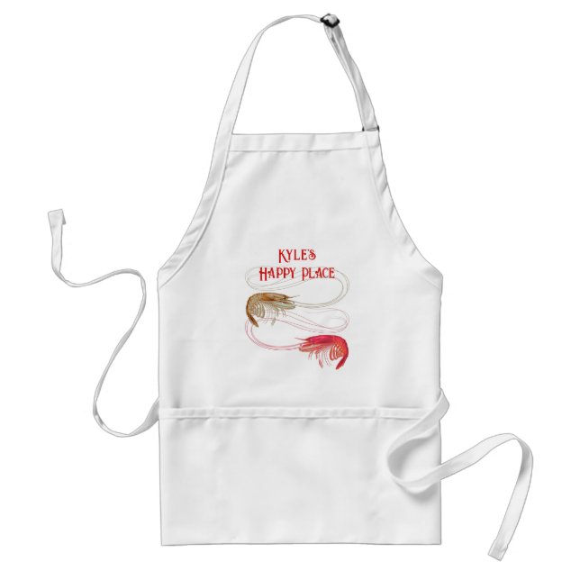 Seafood Pink Shrimp Chef Cook Standard Apron (Front)