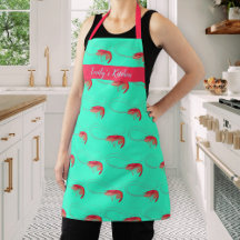 Seafood Pink Shrimp Personalized Turquoise