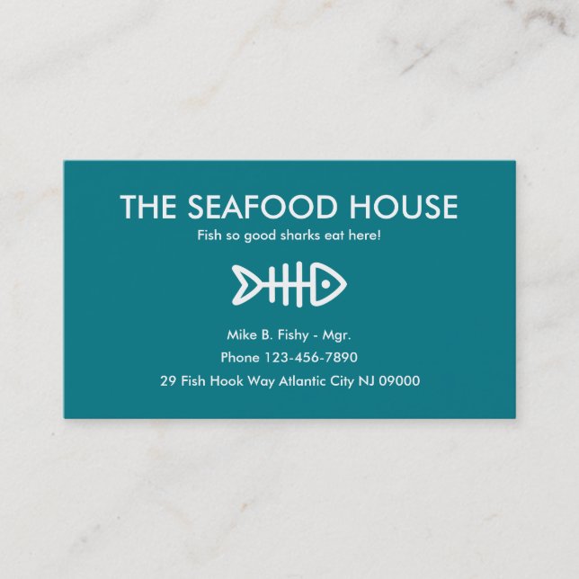 Seafood Restaurant Business Cards (Front)