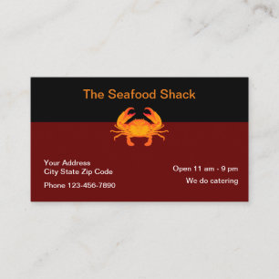 Seafood Restaurant Crab Theme Business Card