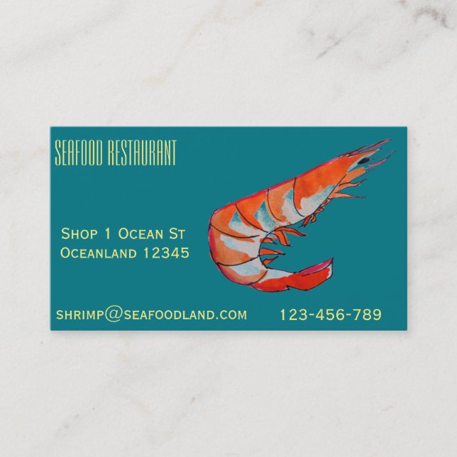 Seafood restaurant or catering business business card (Front)