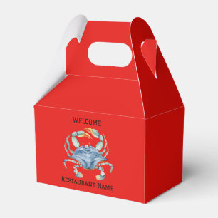 Seafood restaurant welcome blue Crab Personalize Favor Box