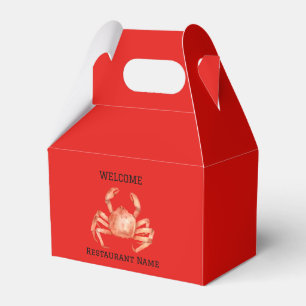 Seafood restaurant welcome red Crab Personalize Favor Box