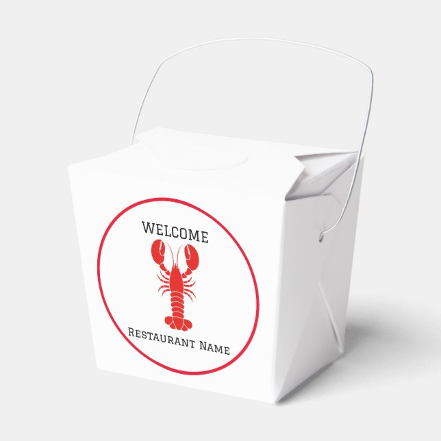 Seafood restaurant welcome red lobster Personalize Favor Box (Front Side)