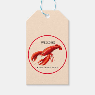 Seafood restaurant welcome red lobster Personalize Gift Tags