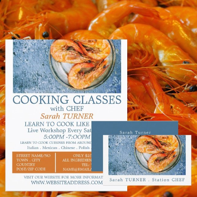 Seafood Shrimp, Cooking Classes Advertising Flyer (Creator Uploaded)