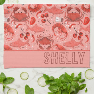 Seafood spectacular kitchen towel