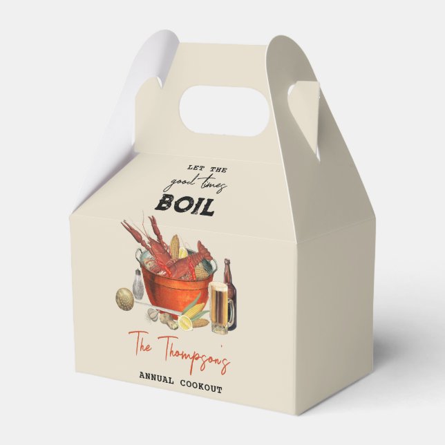Seafood Summer Annual Crawfish Boil Party Favor Box (Front Side)