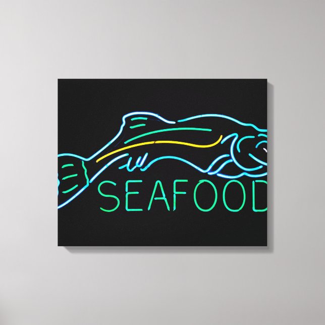 Seafoods with Fish Neon Sign (Front)