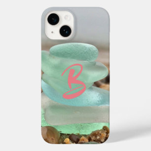 Seaglass and beach sand teal blue grey green Case-Mate iPhone 14 case