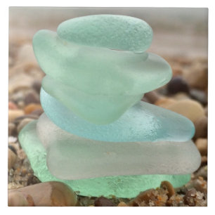 Seaglass and sand ceramic tile