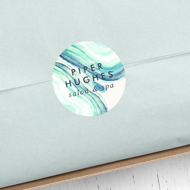 Seaglass Geode Classic Round Sticker (Creator Uploaded)