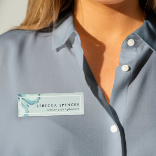 Seaglass Geode Name Tag