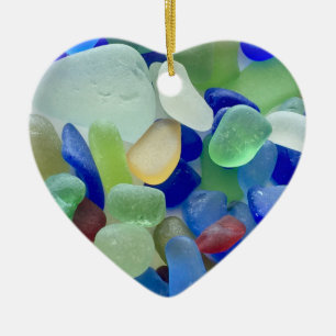 Seaglass heart ornament