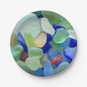 Seaglass paper plates