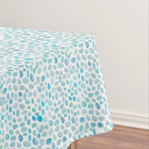 Seaglass Pattern Turquoise Pebble Coastal Texture Tablecloth