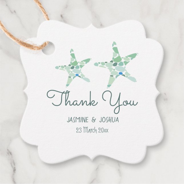 Seaglass thank you favour tags (Front)