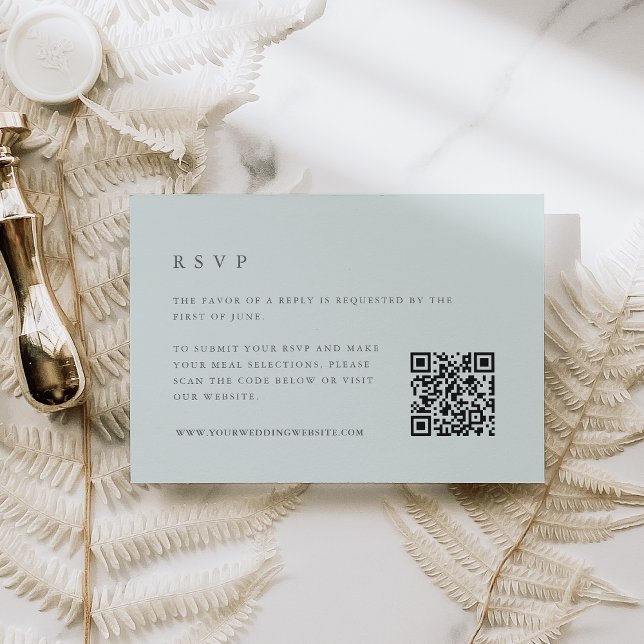 Seaglass Tides | Pale Mist Green QR Code RSVP Card (Creator Uploaded)