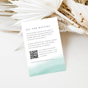 Seaglass Tides QR Code Guest Details Enclosure Card