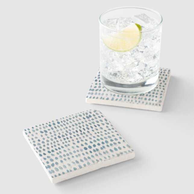 Seaglass  Watercolor Marble Stone Coaster (Side)